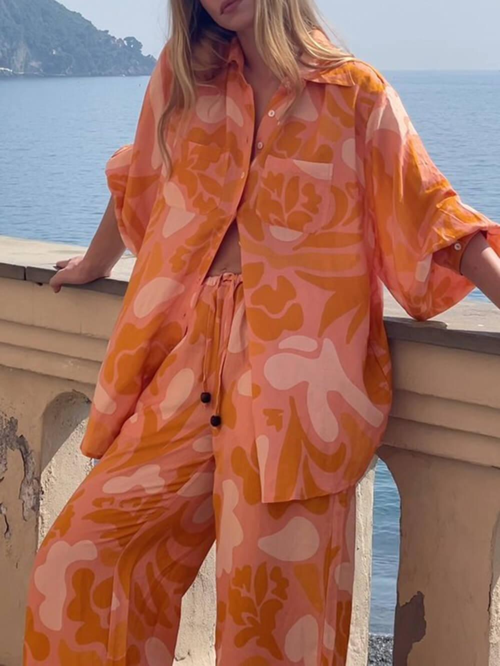 Holiday Unique Ethnic Print Loose Trousers