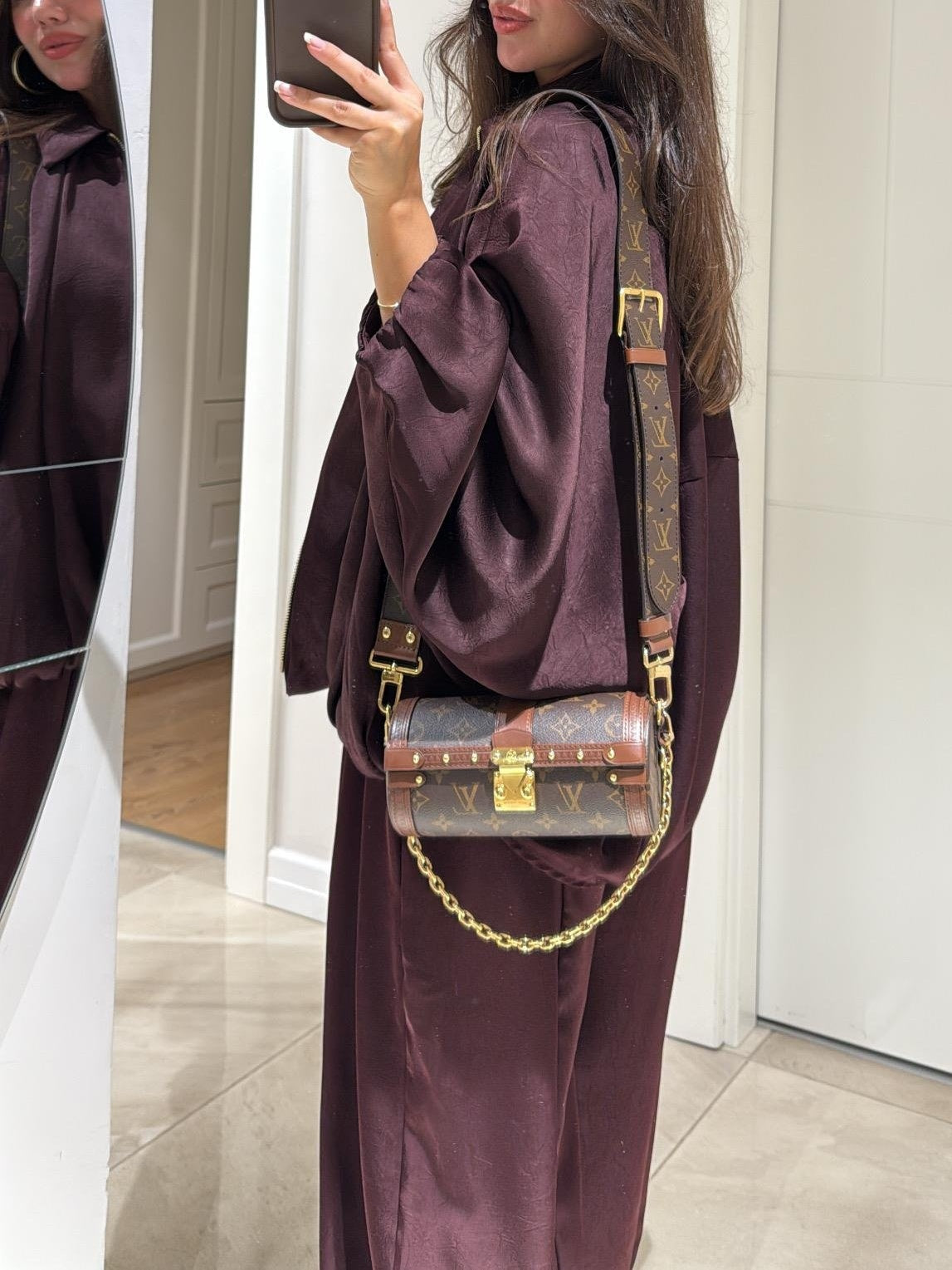 Brown Drawstring Wide-leg Casual Trousers