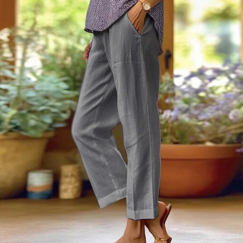 Solid Colour Simple Loose Casual Trousers