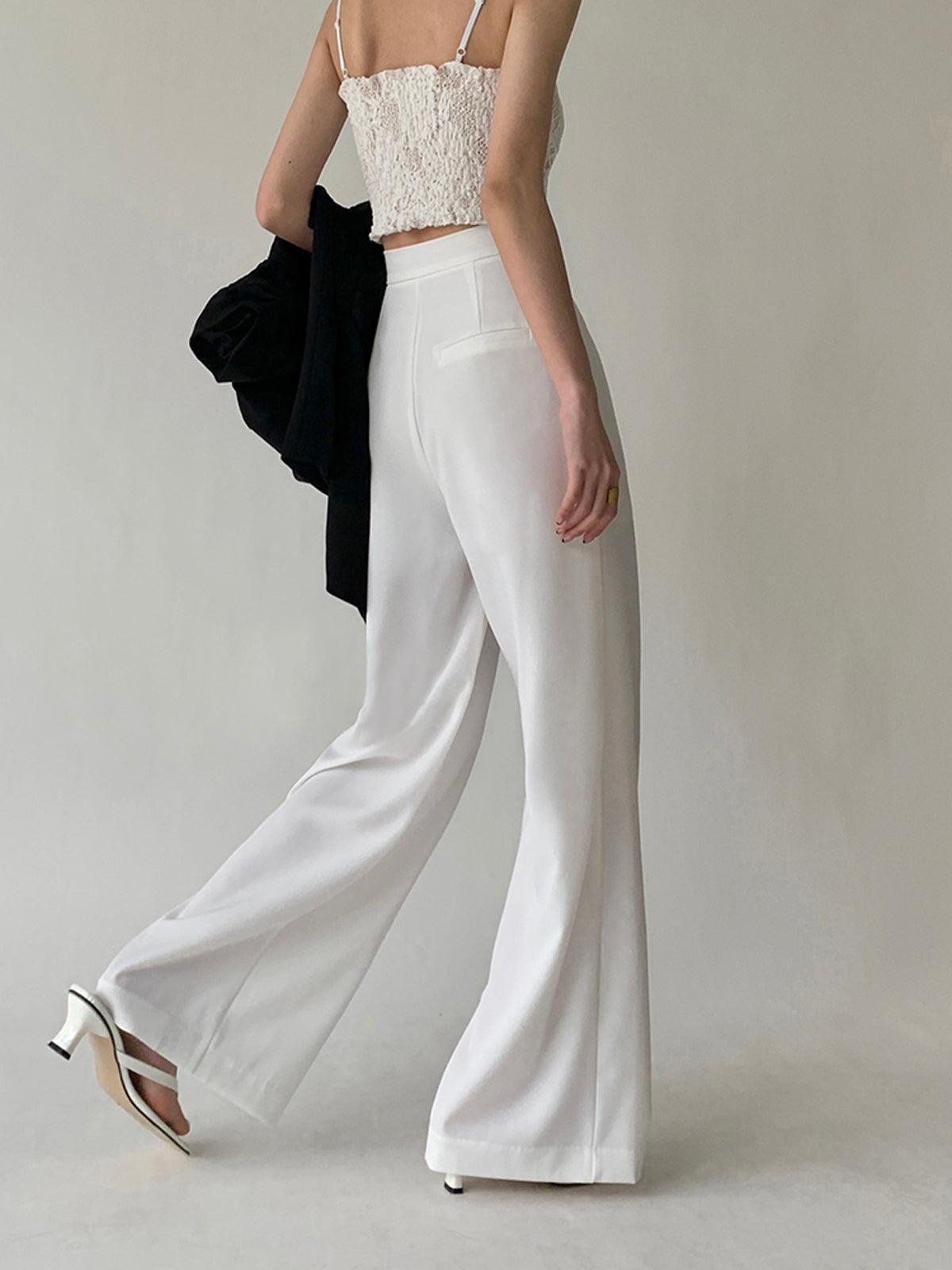 Tie Waist Flowy Wide Leg Trousers