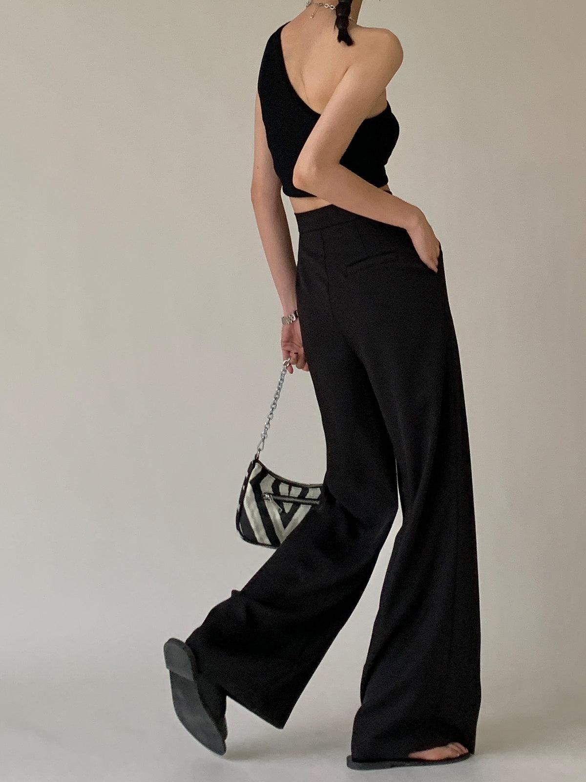 Tie Waist Flowy Wide Leg Trousers