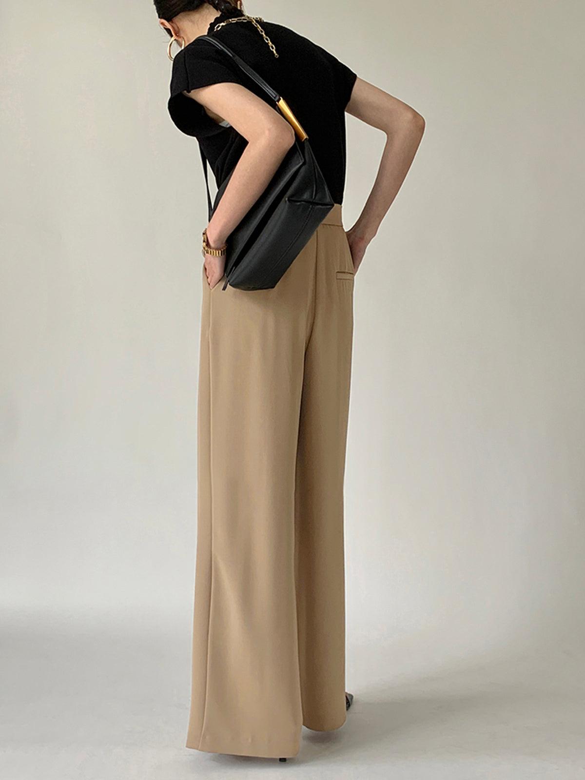 Tie Waist Flowy Wide Leg Trousers
