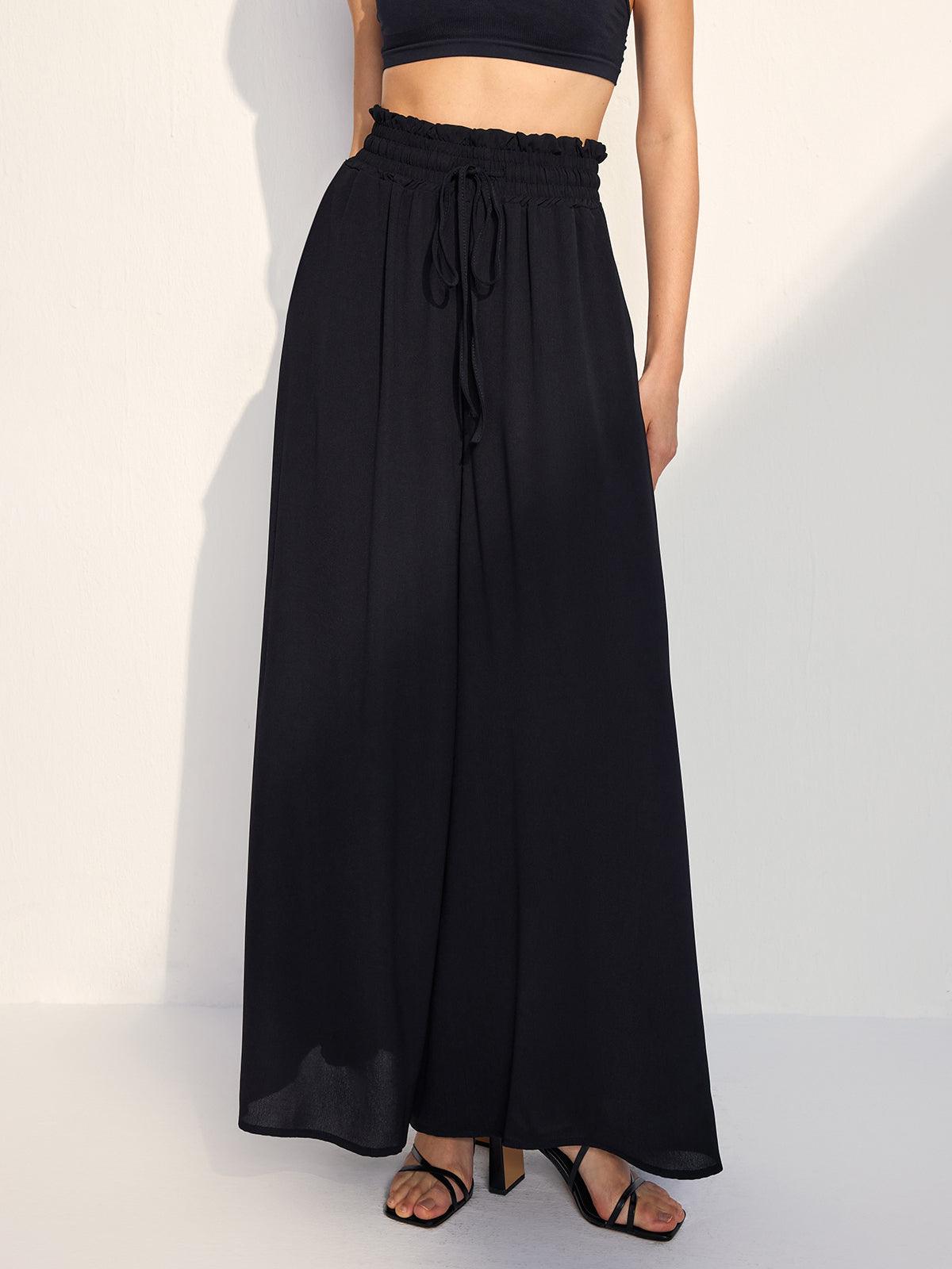 Casual Drawstring Elastic Waist Trousers