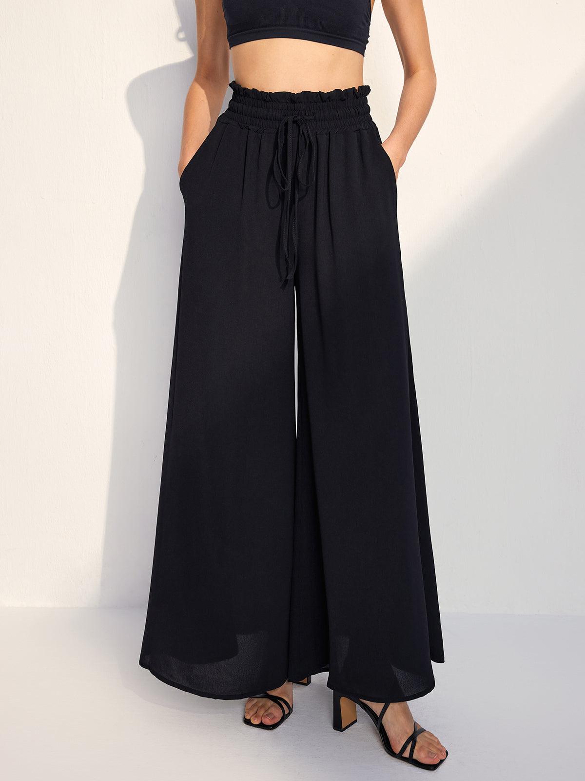 Casual Drawstring Elastic Waist Trousers