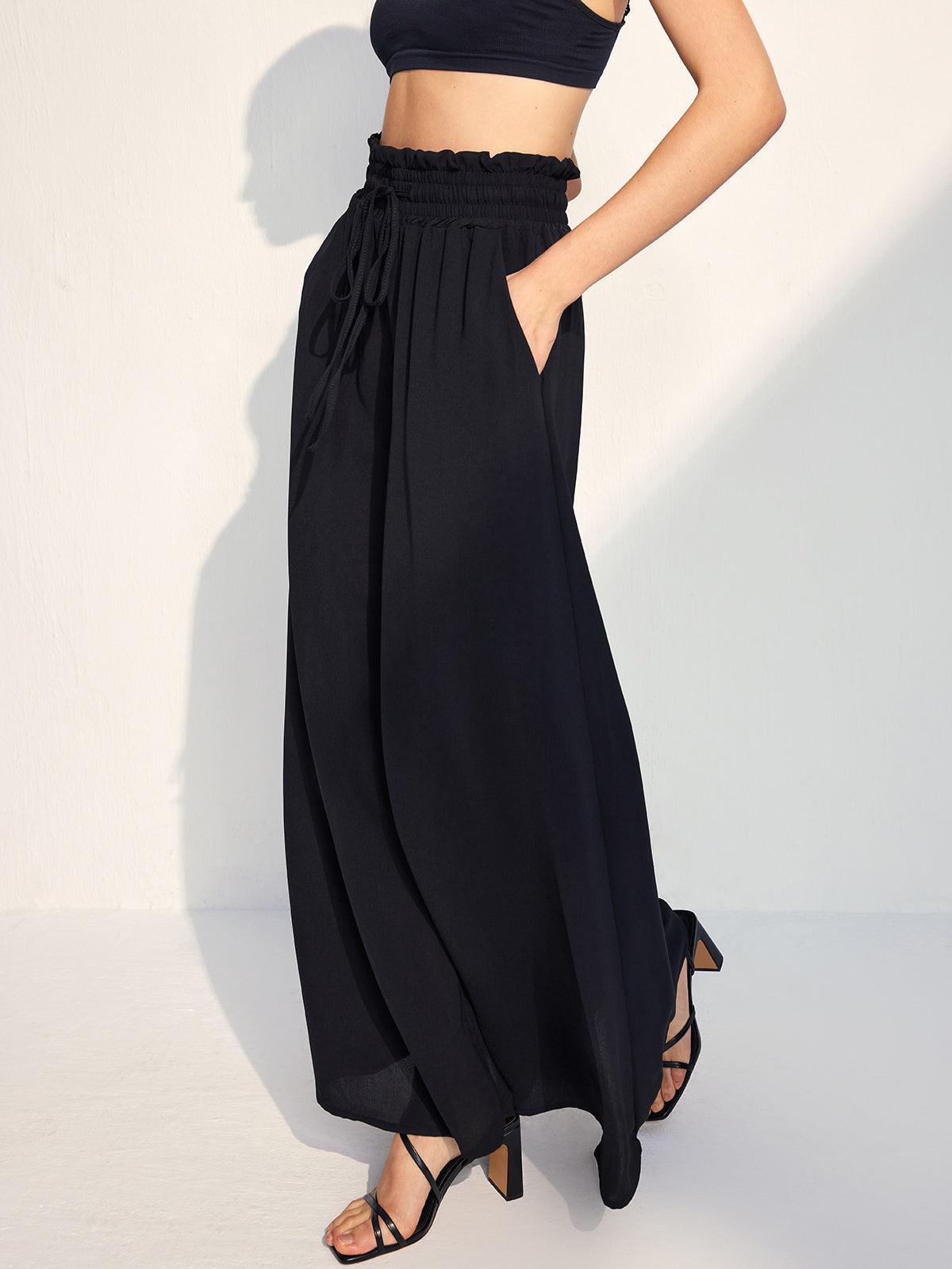 Casual Drawstring Elastic Waist Trousers
