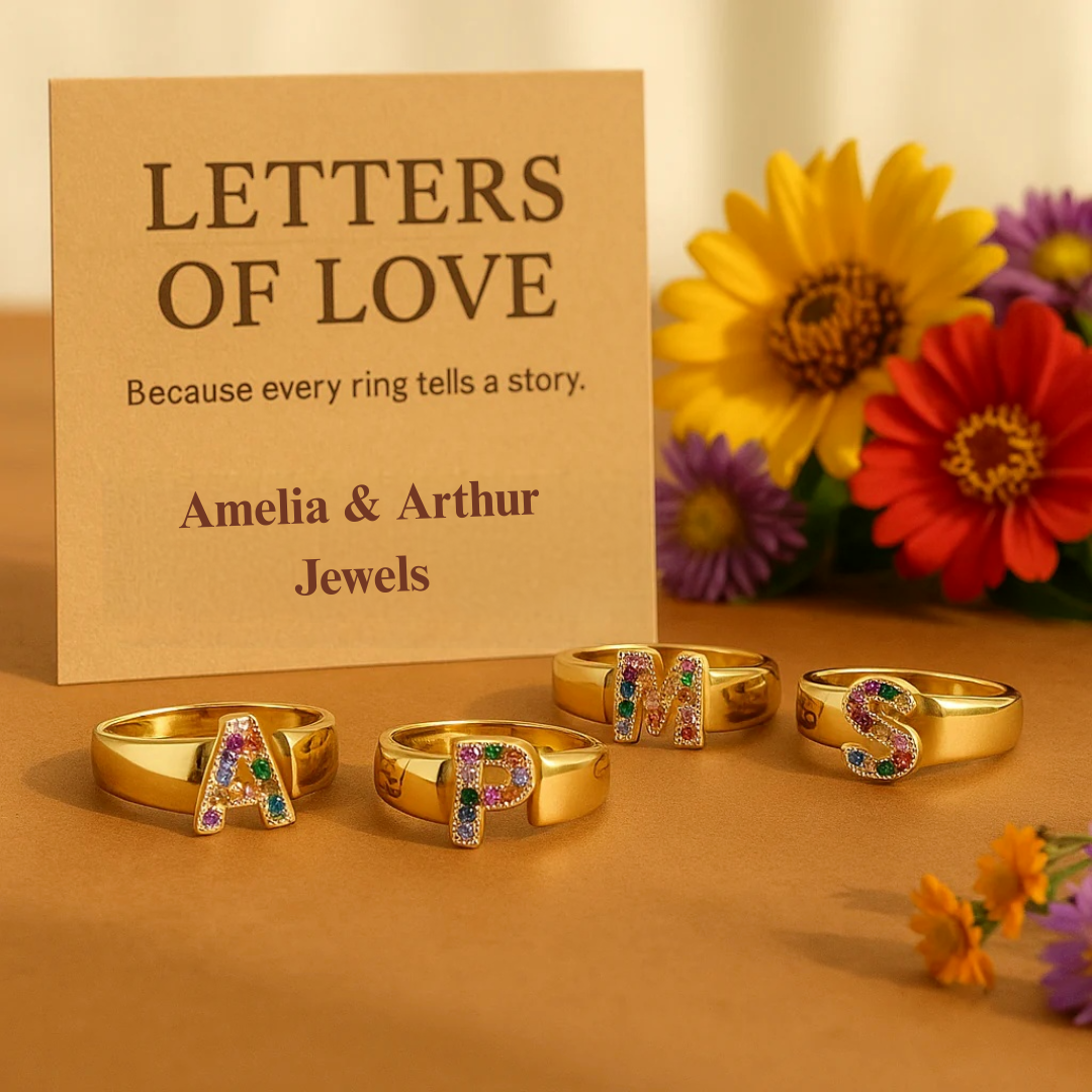 True - Gold Stainless Steel Initial Ring
