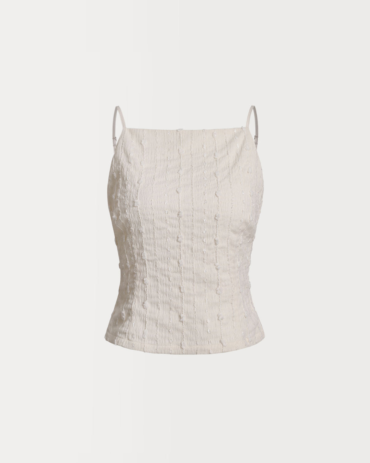 Beige Textured Slim Cami Top
