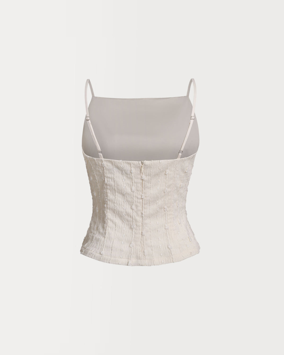 Beige Textured Slim Cami Top