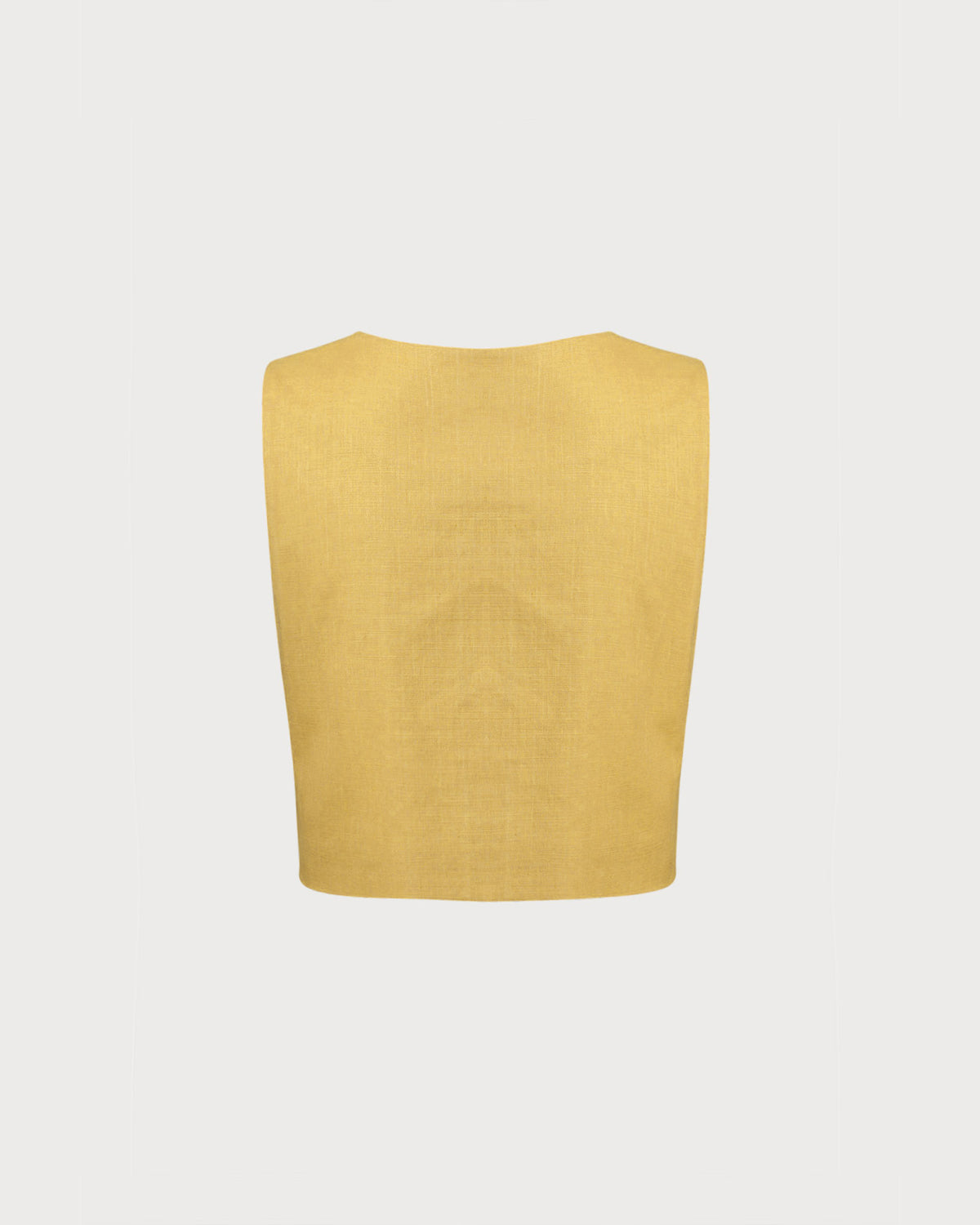 Yellow Round Neck Button Vest