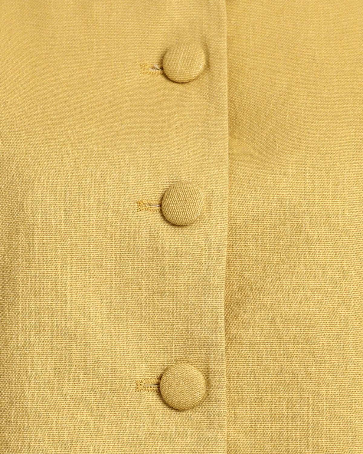 Yellow Round Neck Button Vest