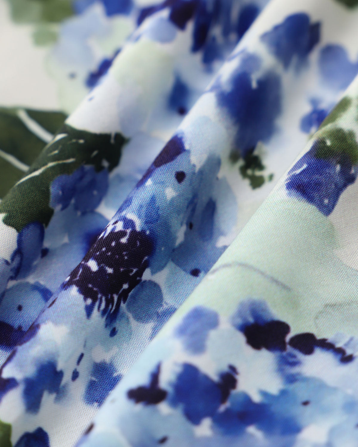Blue Floral Square Neck Shirred Midi Dress