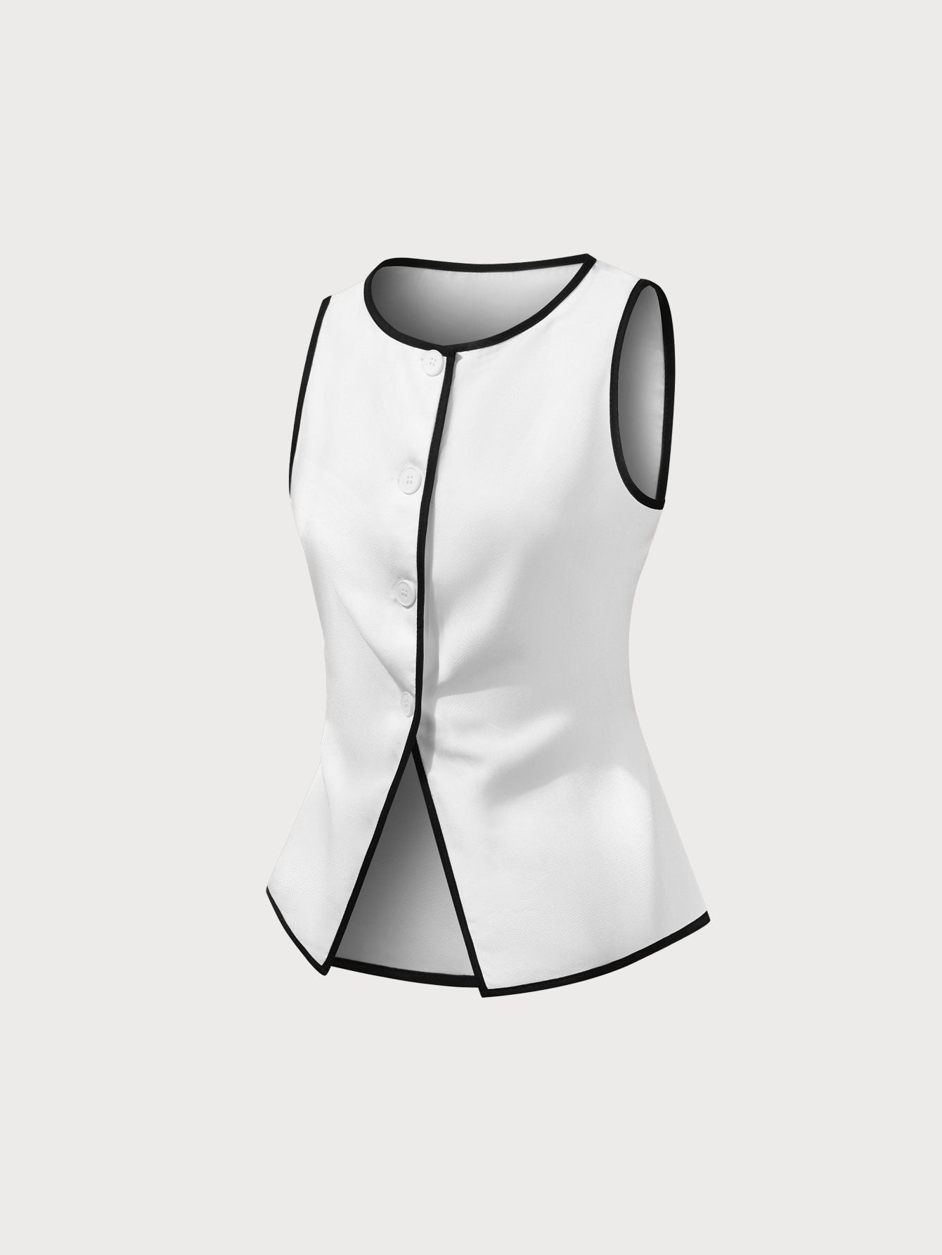 Off White Contrasting Vest
