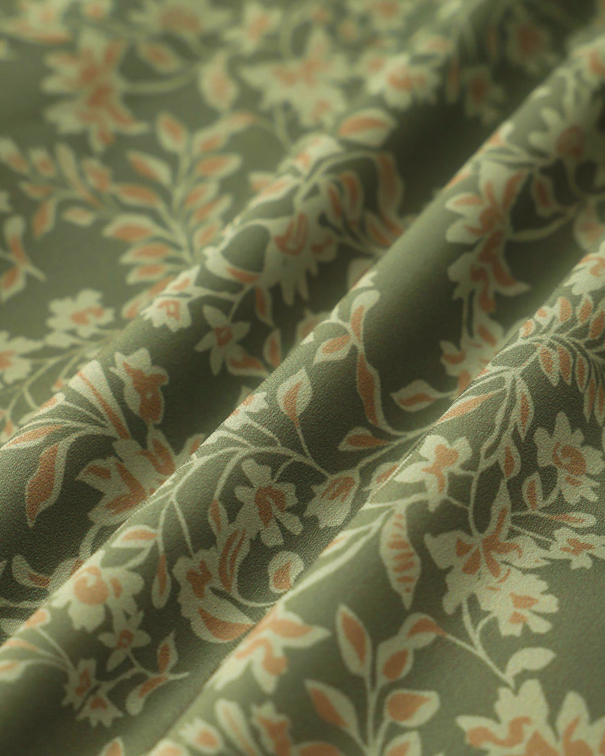 Green Floral Ruched Slip Mini Dress