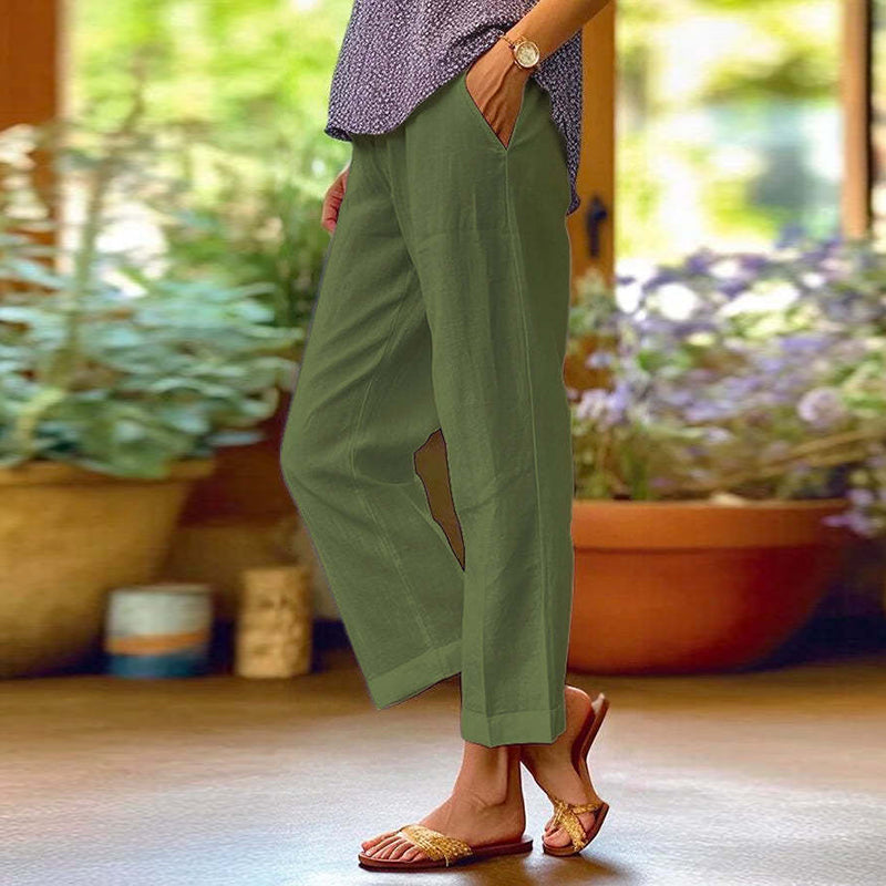 Solid Colour Simple Loose Casual Trousers