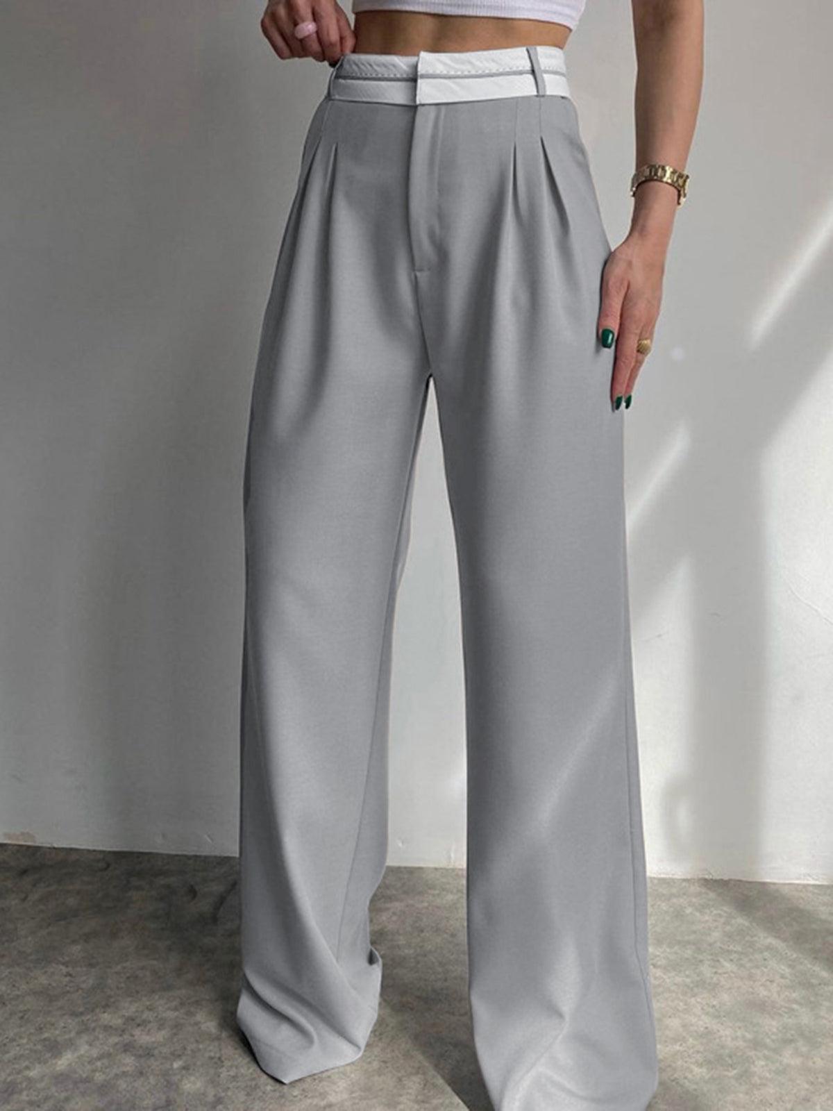 Highway Reverse Waistband Wide Leg Trousers
