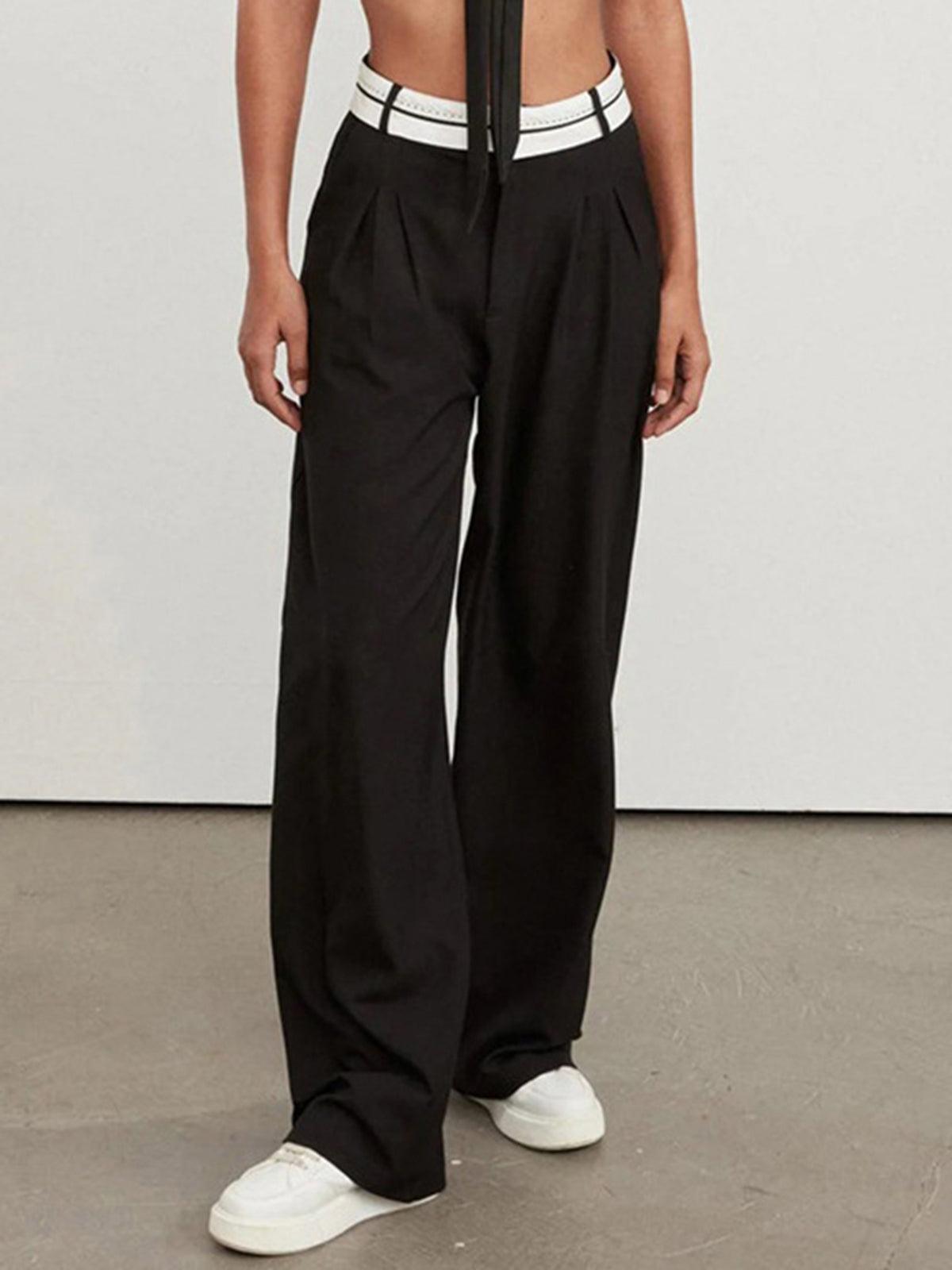 Highway Reverse Waistband Wide Leg Trousers