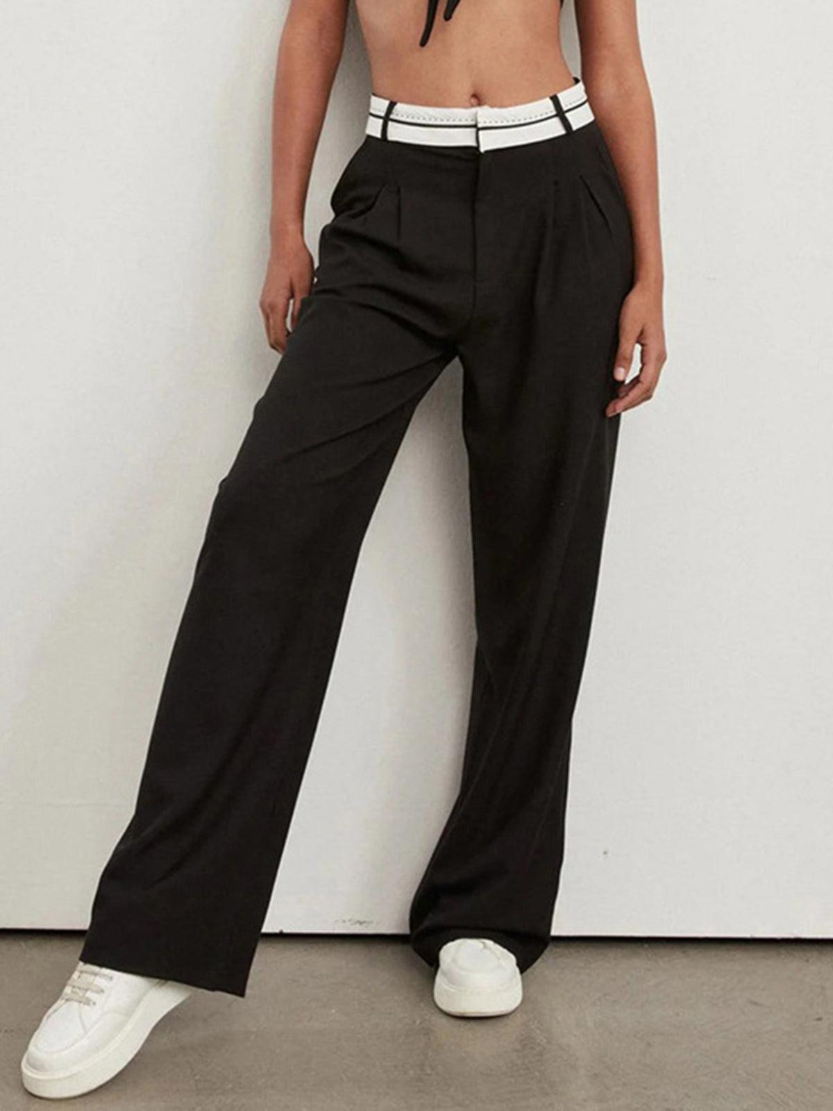 Highway Reverse Waistband Wide Leg Trousers