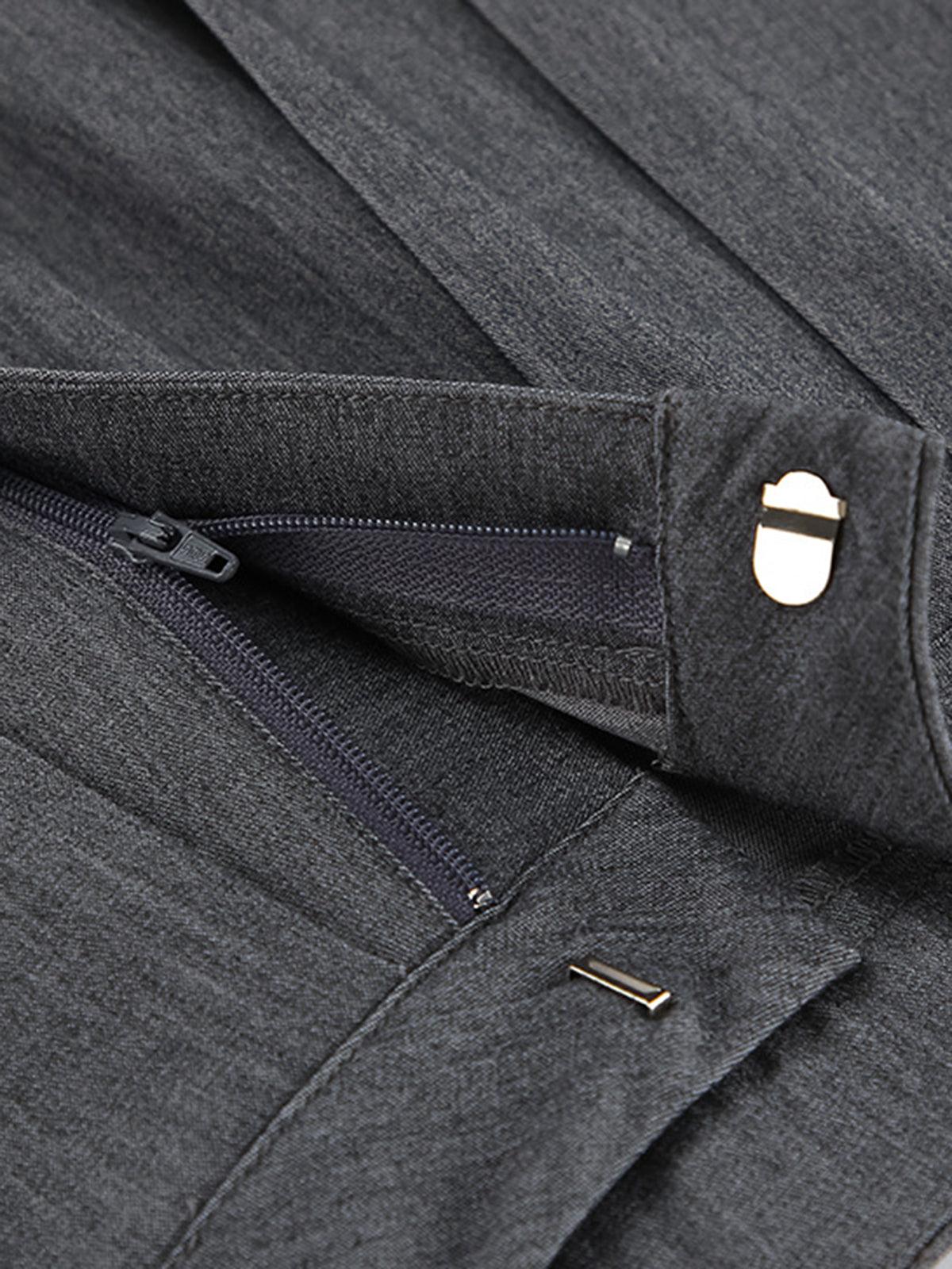 High-Waist Pleated Thin Trousers