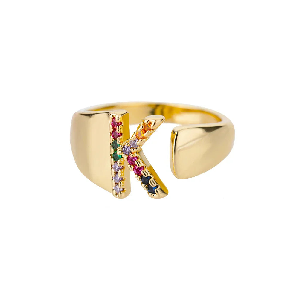 Kind - Gold Stainless Steel Initial Ring