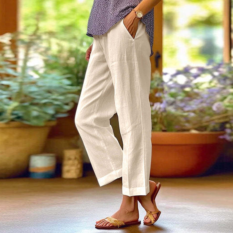 Solid Colour Simple Loose Casual Trousers