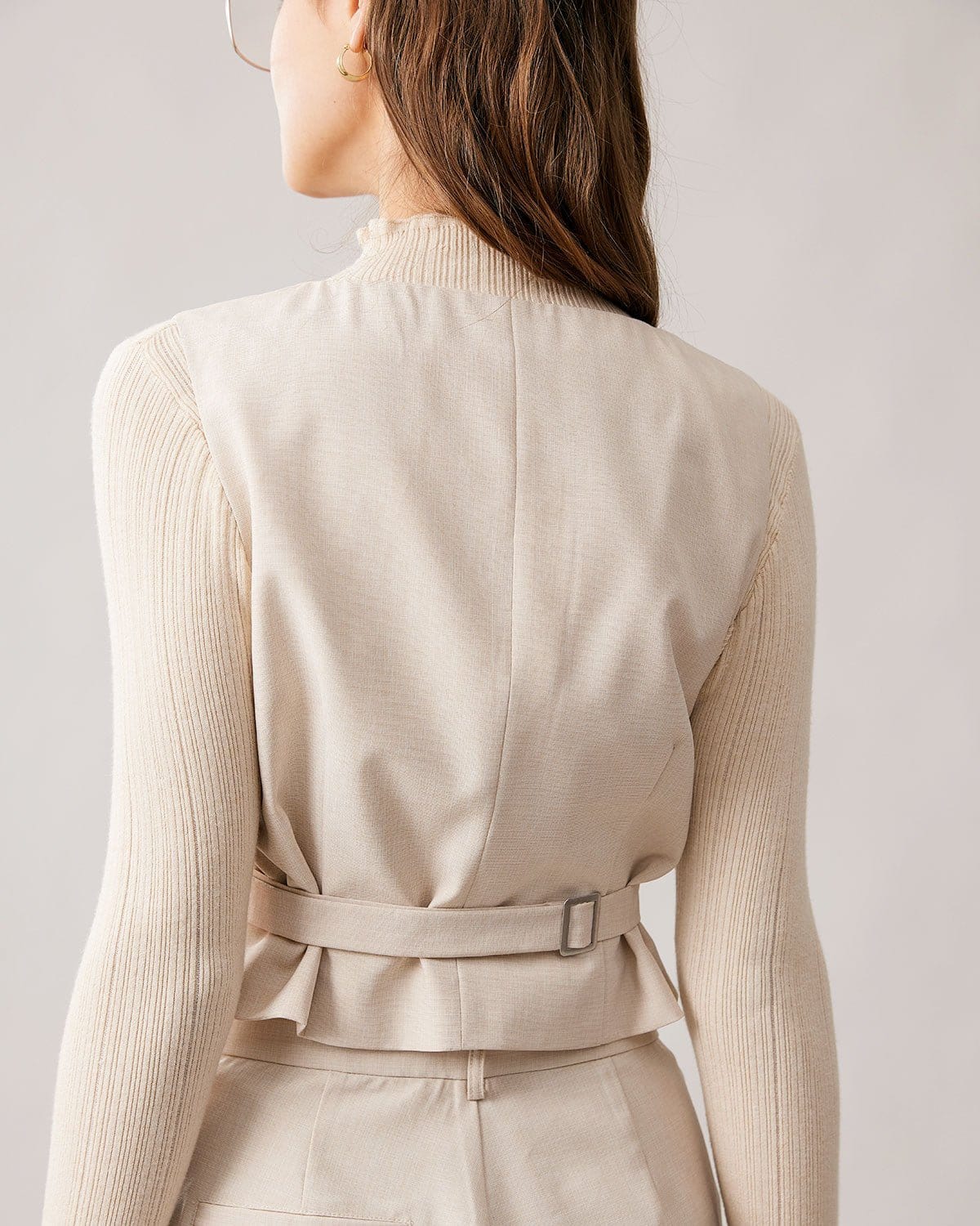 The Apricot Round Neck Button-Up Waistcoat