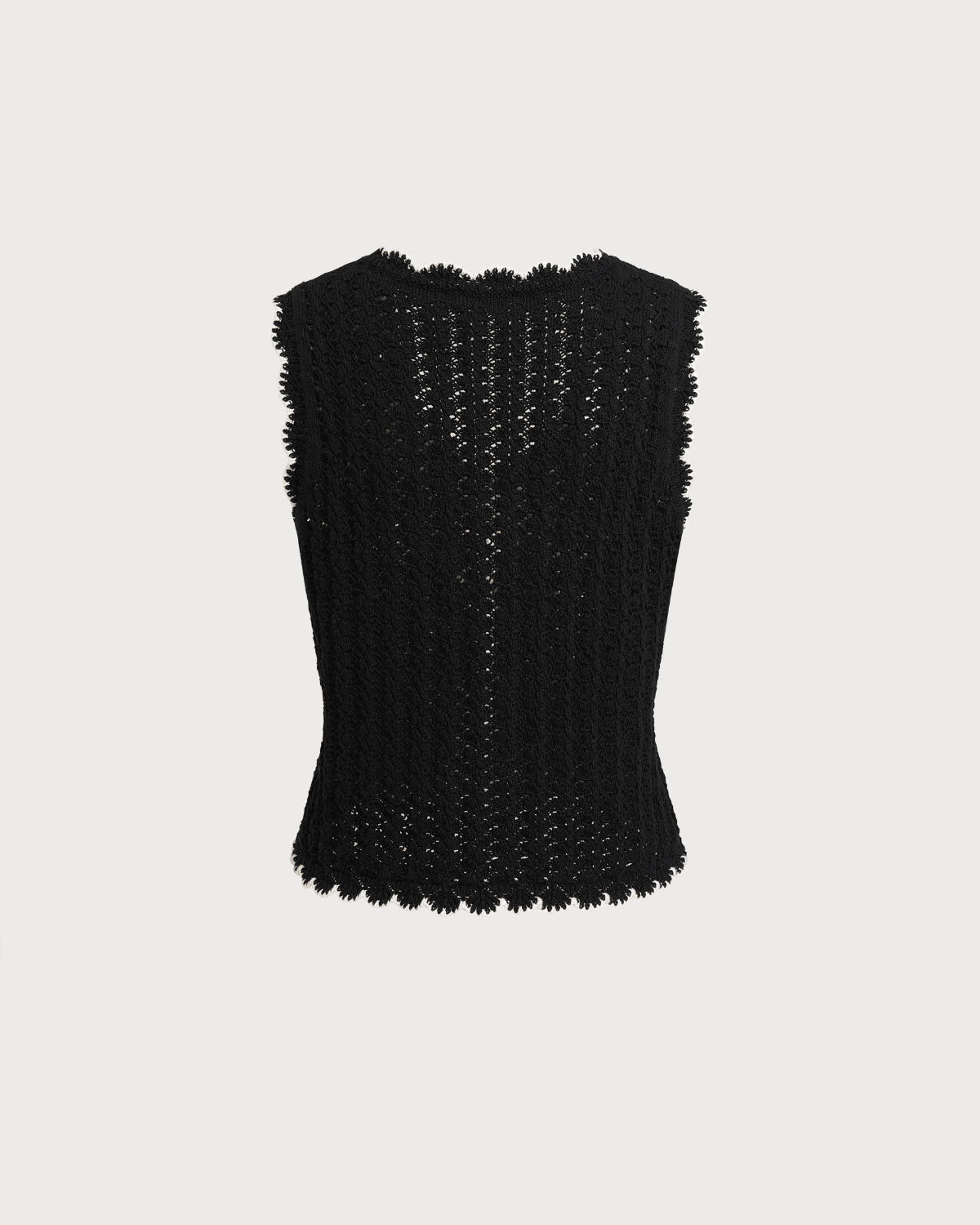 Black Contrast V Neck Knit Vest