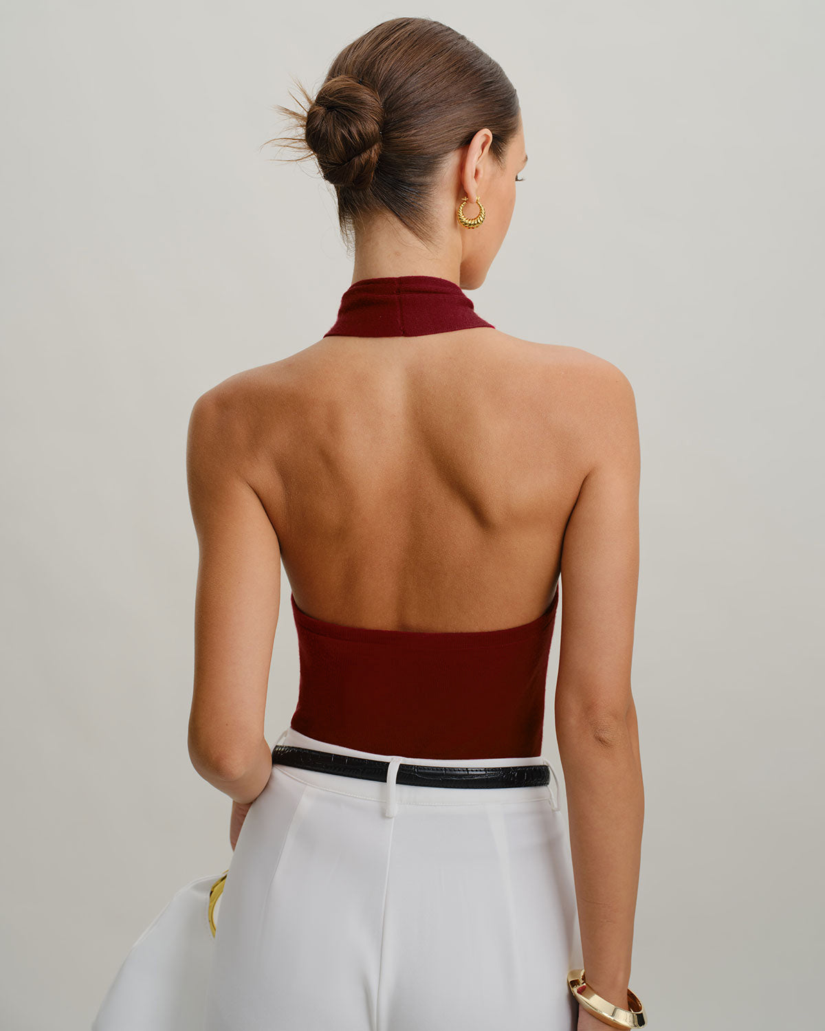 Red Knit Halter Vest