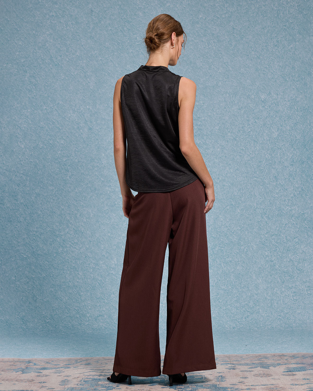 Black Cowl Neck Tank Top