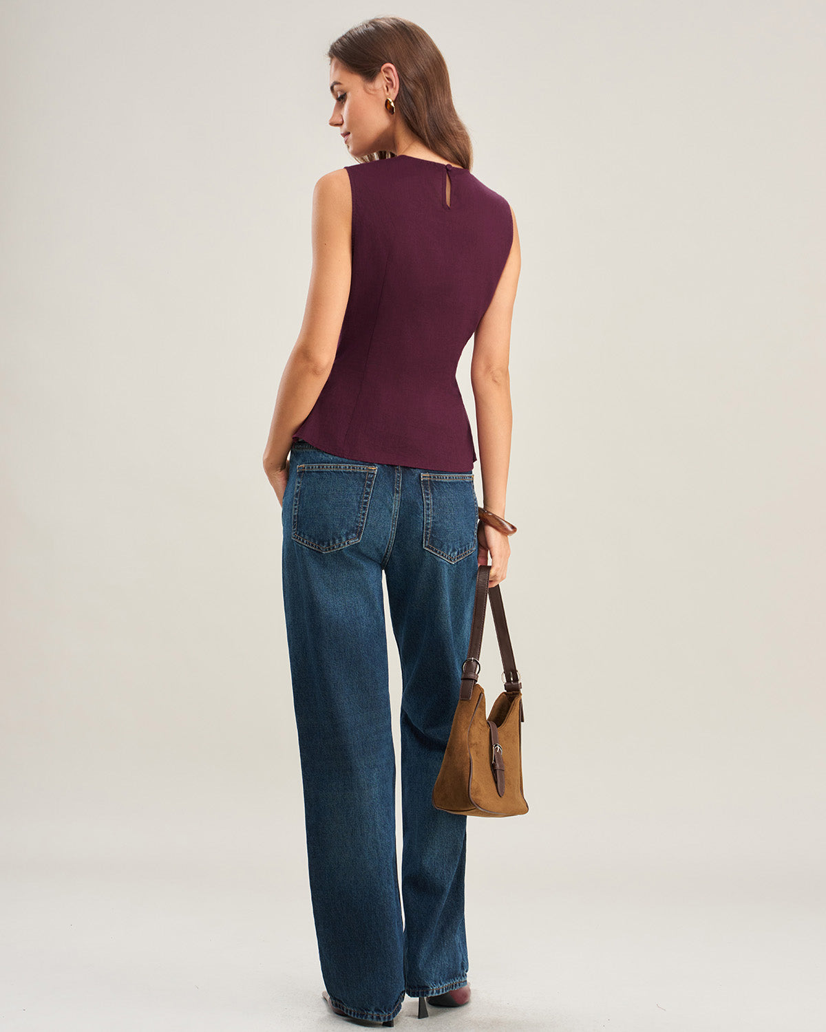 Purple Ruched Tank Top