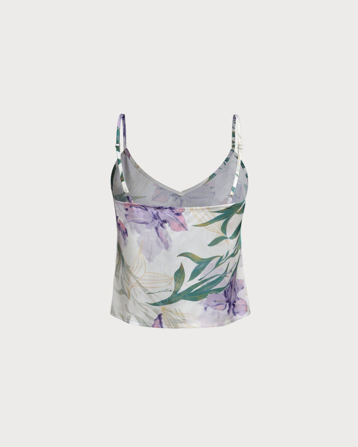 Green Floral Backless Camisole