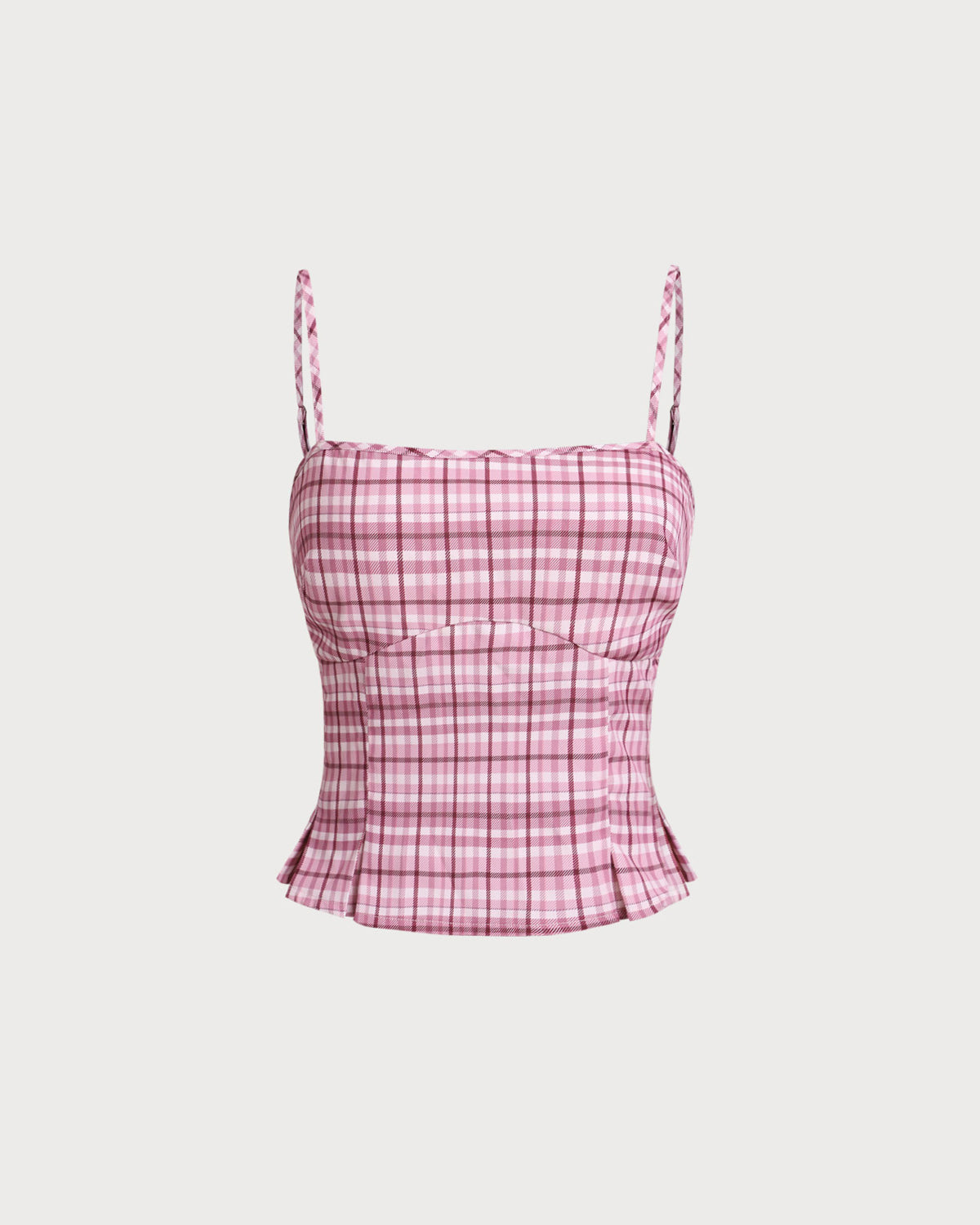 Pink Plaid Cami Top