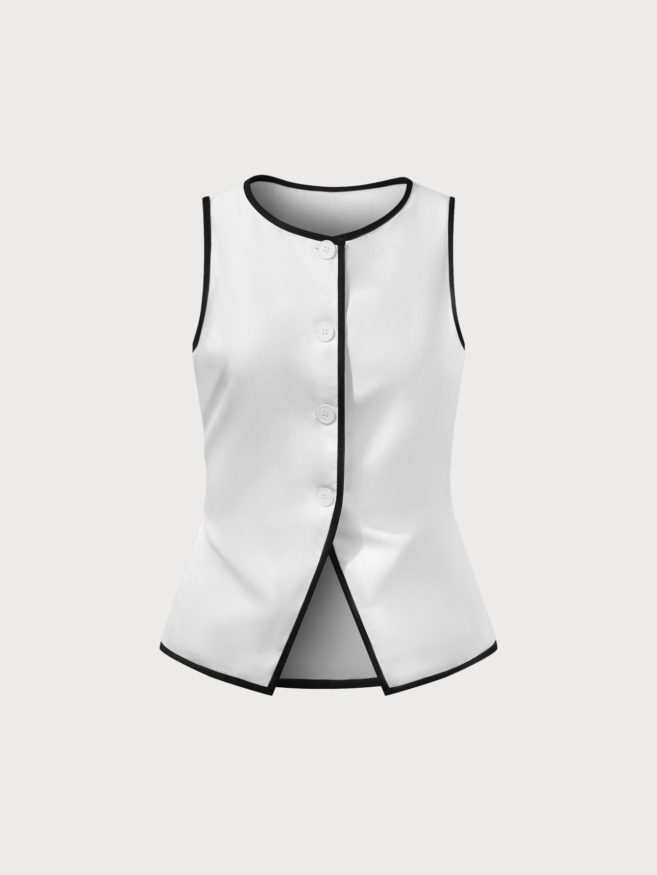 Off White Contrasting Vest