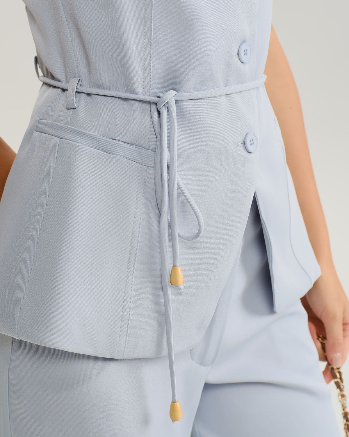 Blue Button Cami Top