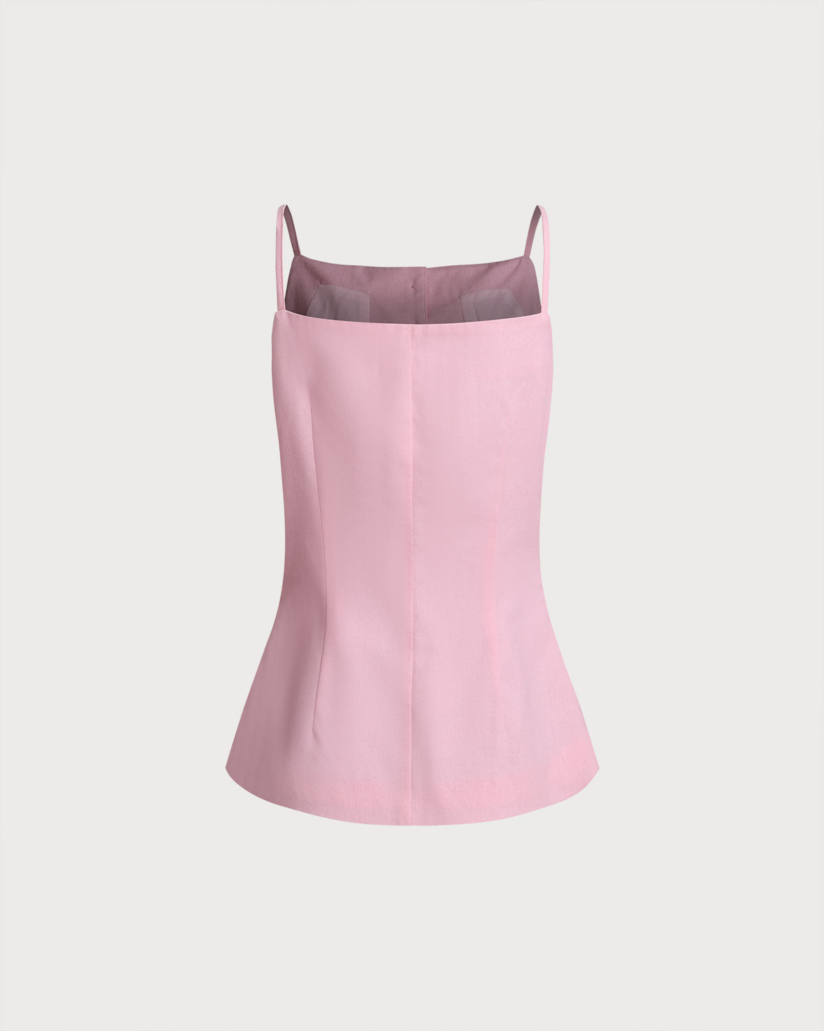 Pink Square Neck Pocket Vest
